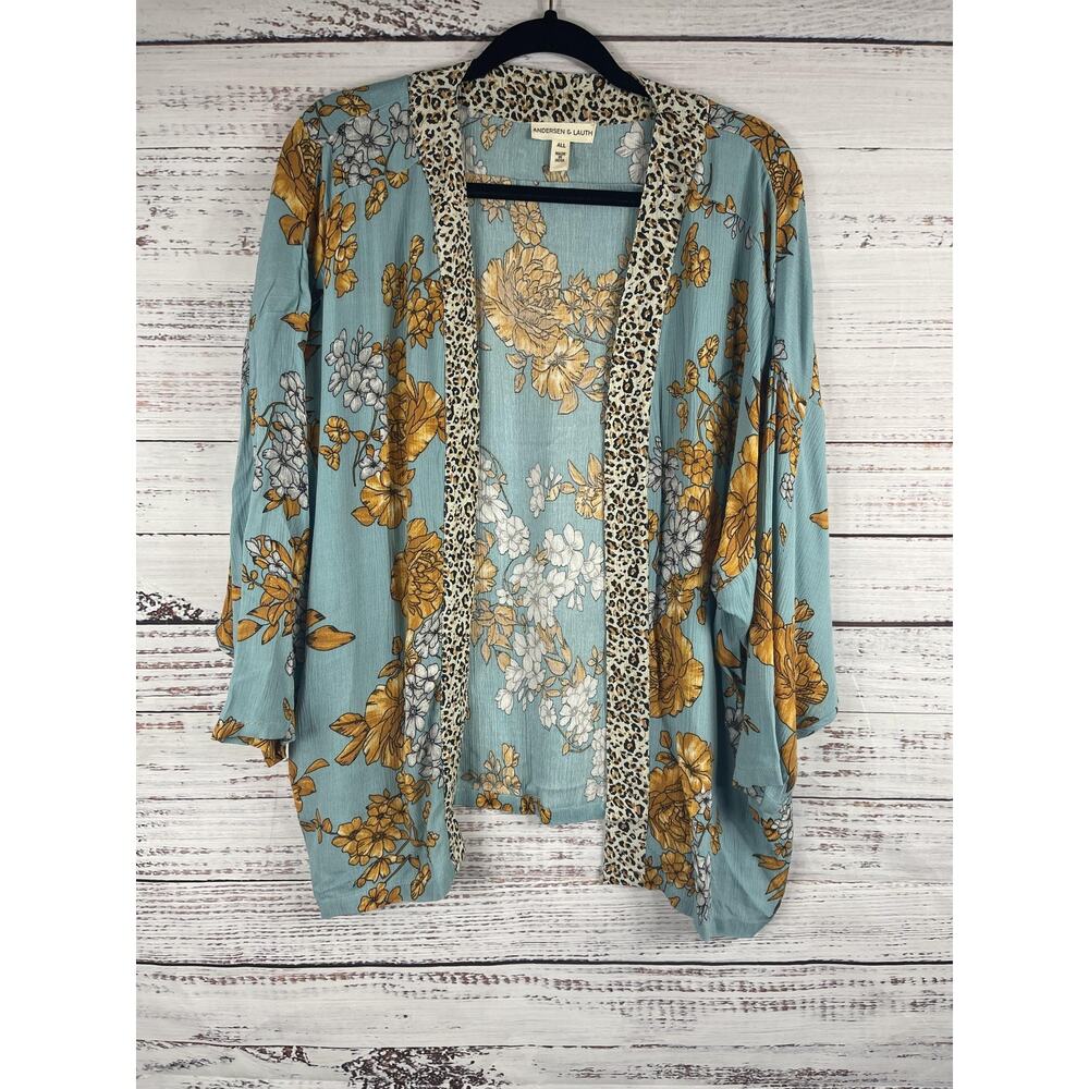 Andersen & Lauth Kimono Womens One Size Floral Open Cardigan Boho Chic Lightweig - Picture 5 of 8